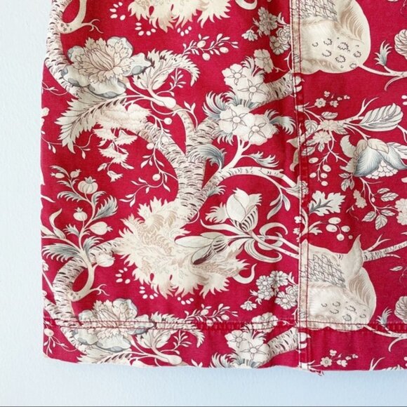 Pendleton Red & Cream Oriental Floral Skirt - Picture 6 of 8